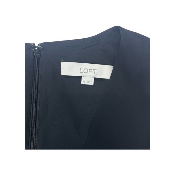 LOFT Black V-Neck Dress Size 16 | Crossover Chest | - Picture 6 of 8